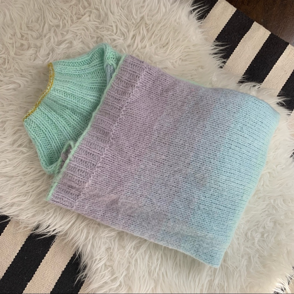 SOLD!! Anthropologie Perri ombré Alpaca tunic sweater mock neck NWOT mint - Picture 7 of 15